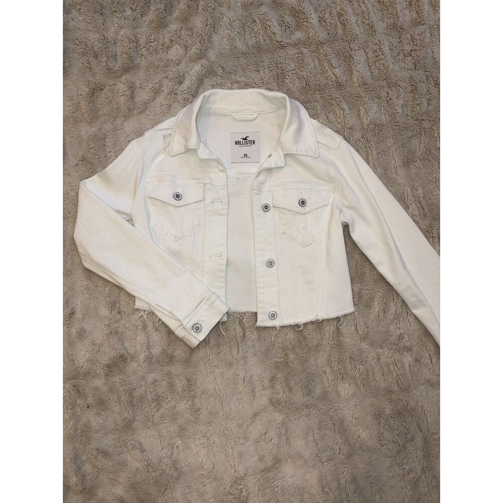 Hollister White Jean Jacket